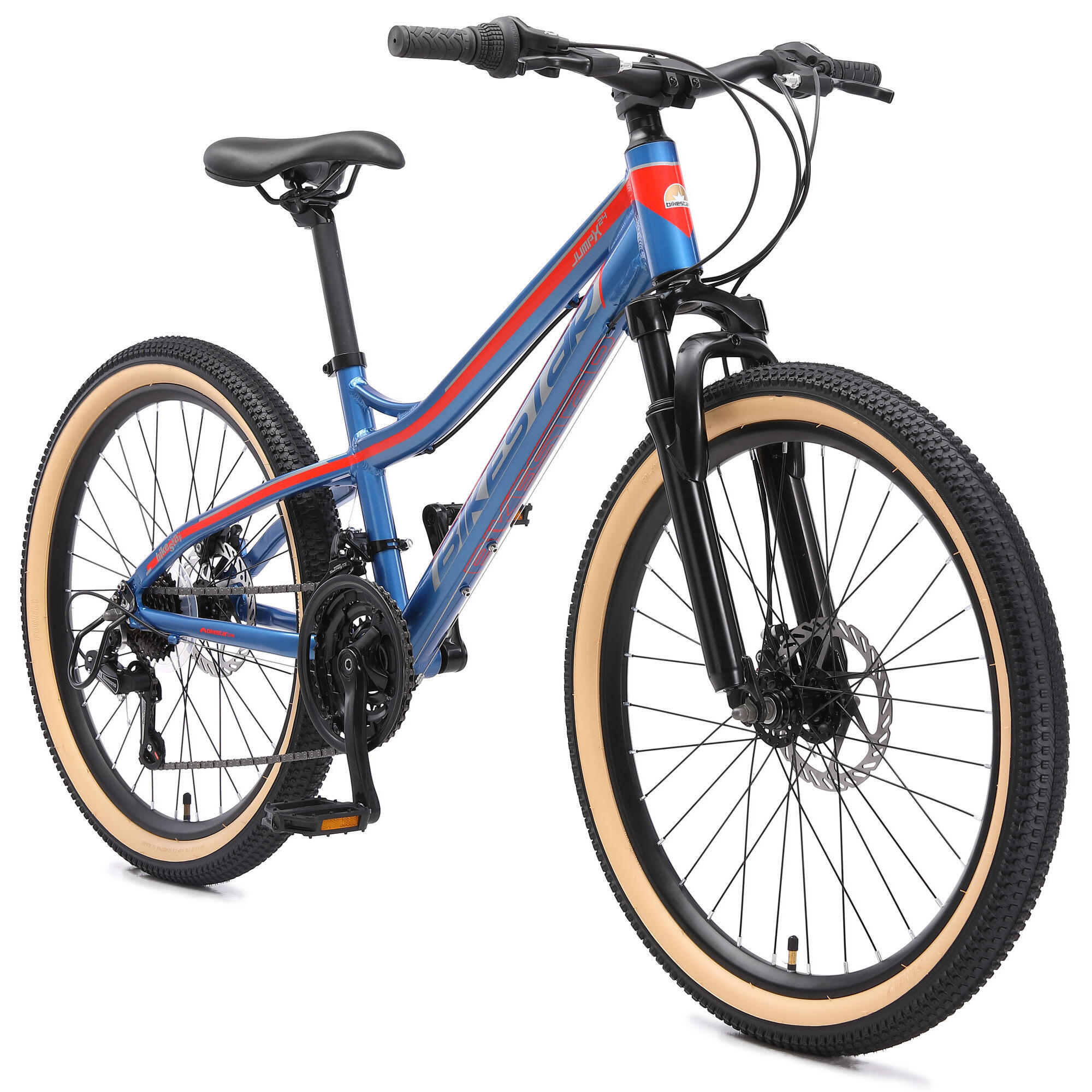 Bikestar - Vtt 24" Aluminium, Vélo Enfant 9 Ans, Semi-rigide, 21 Vitesses, Frein À Disque - Vélo Tout Terrain - Bleu - Taille Unique - Decathlon