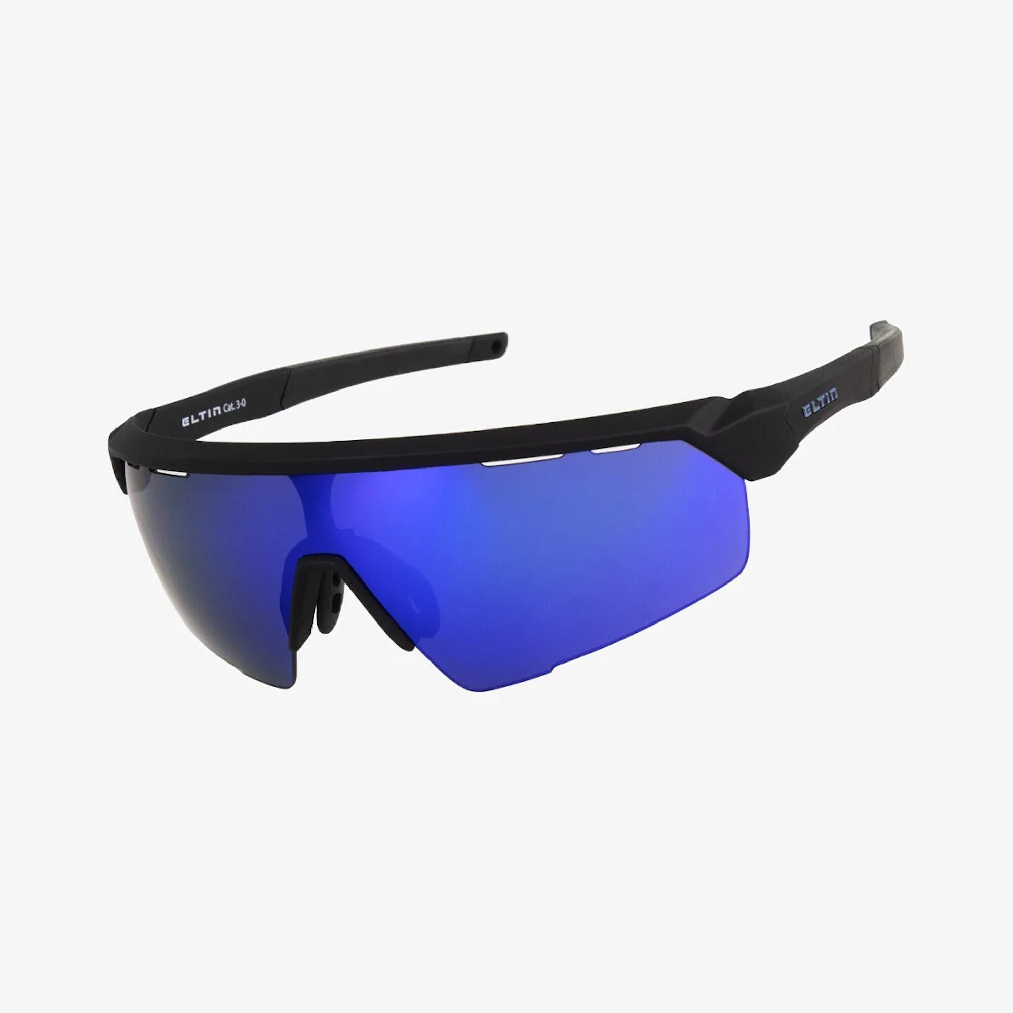 Eltin - Lunettes De Cyclisme Eltin Killer, Noir Mat Et Bleu - Lunettes De Soleil - Taille Unique - Decathlon