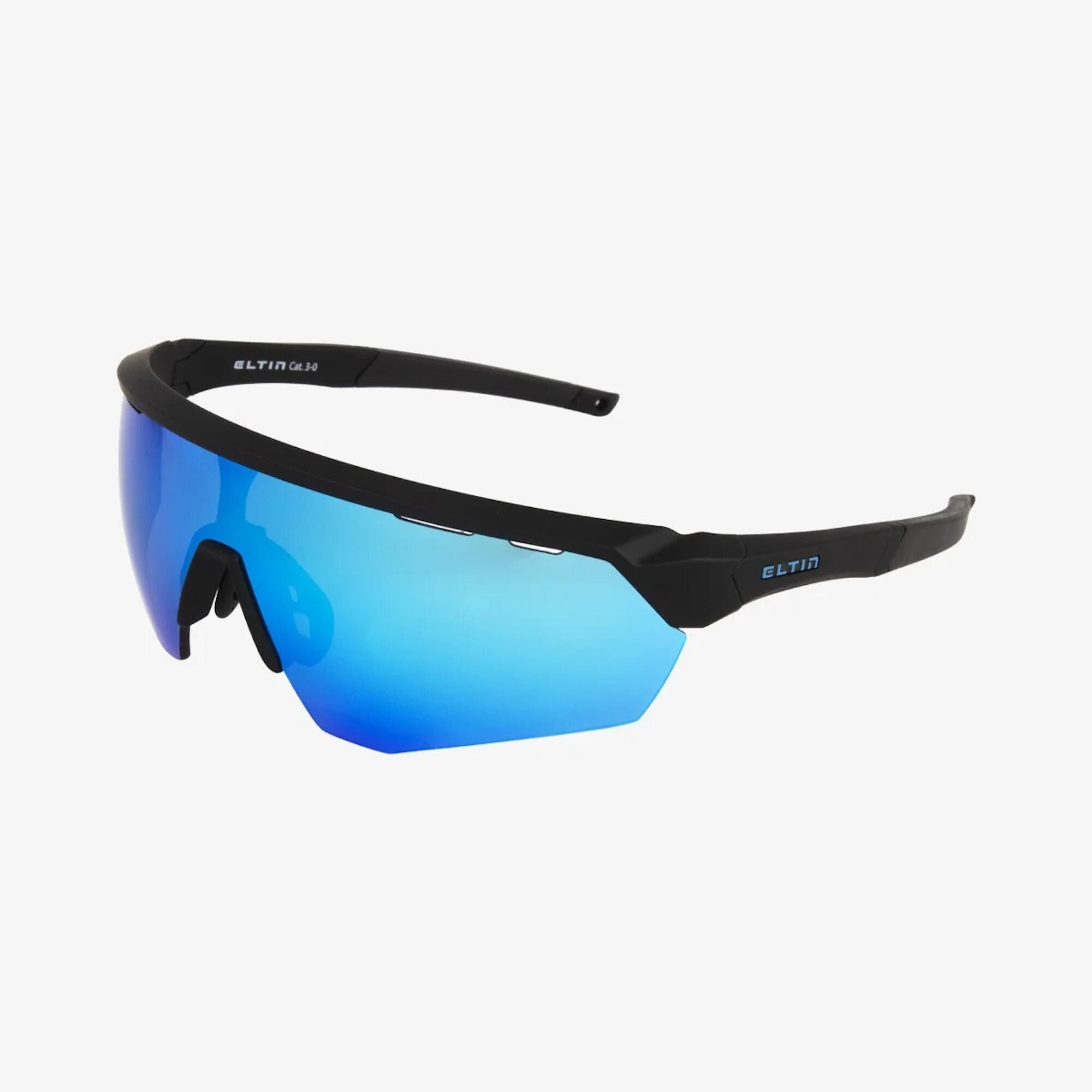 Lunettes de cyclisme Eltin Killer, noir mat et bleu 2/3