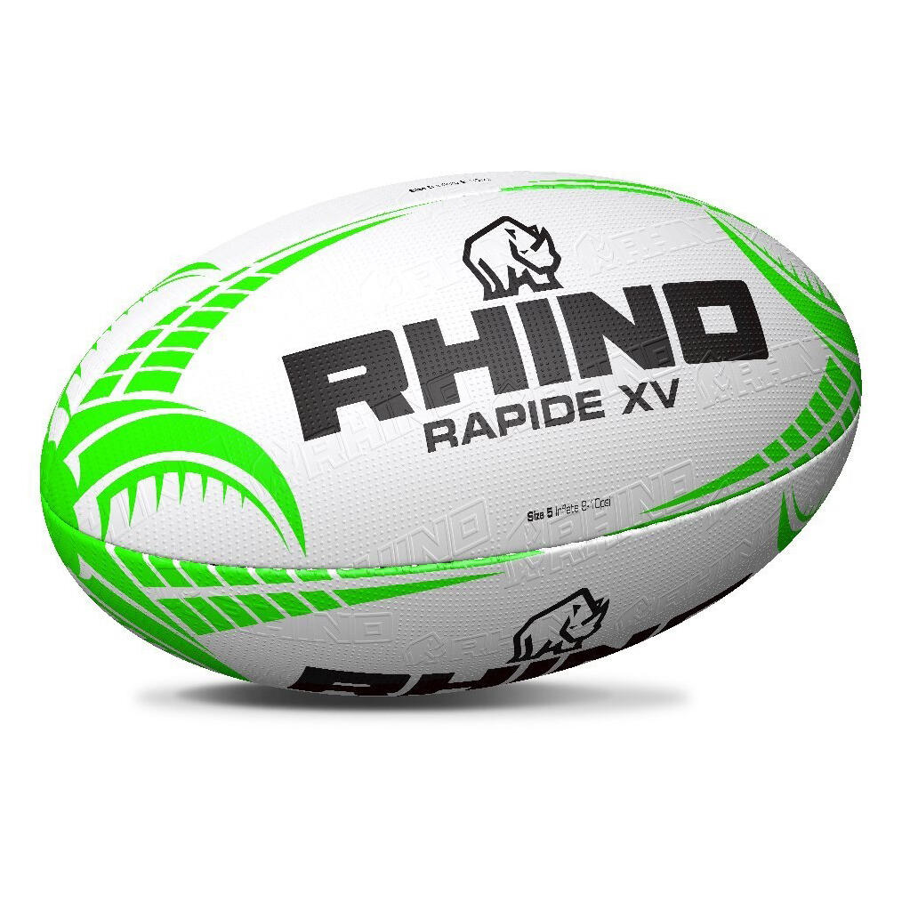 RugbyBall Rapide XV aus Kunststoff und Gummi Damen und Herren Weiß 2/4
