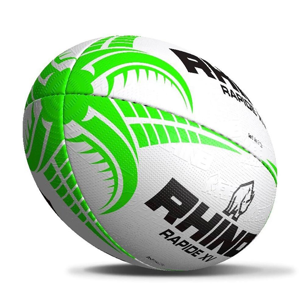 RugbyBall Rapide XV aus Kunststoff und Gummi Damen und Herren Weiß 4/4