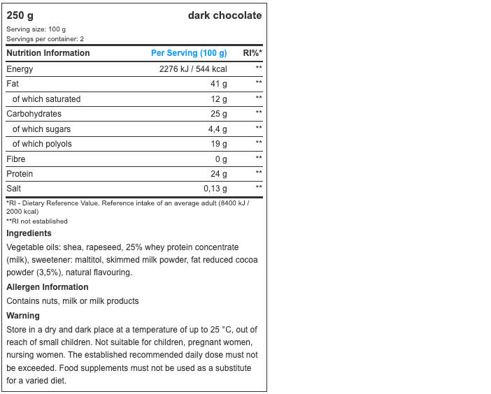 Pâte à tartiner protéinée - Whey Protein Cream - Chocolat Noir 250g 3/3