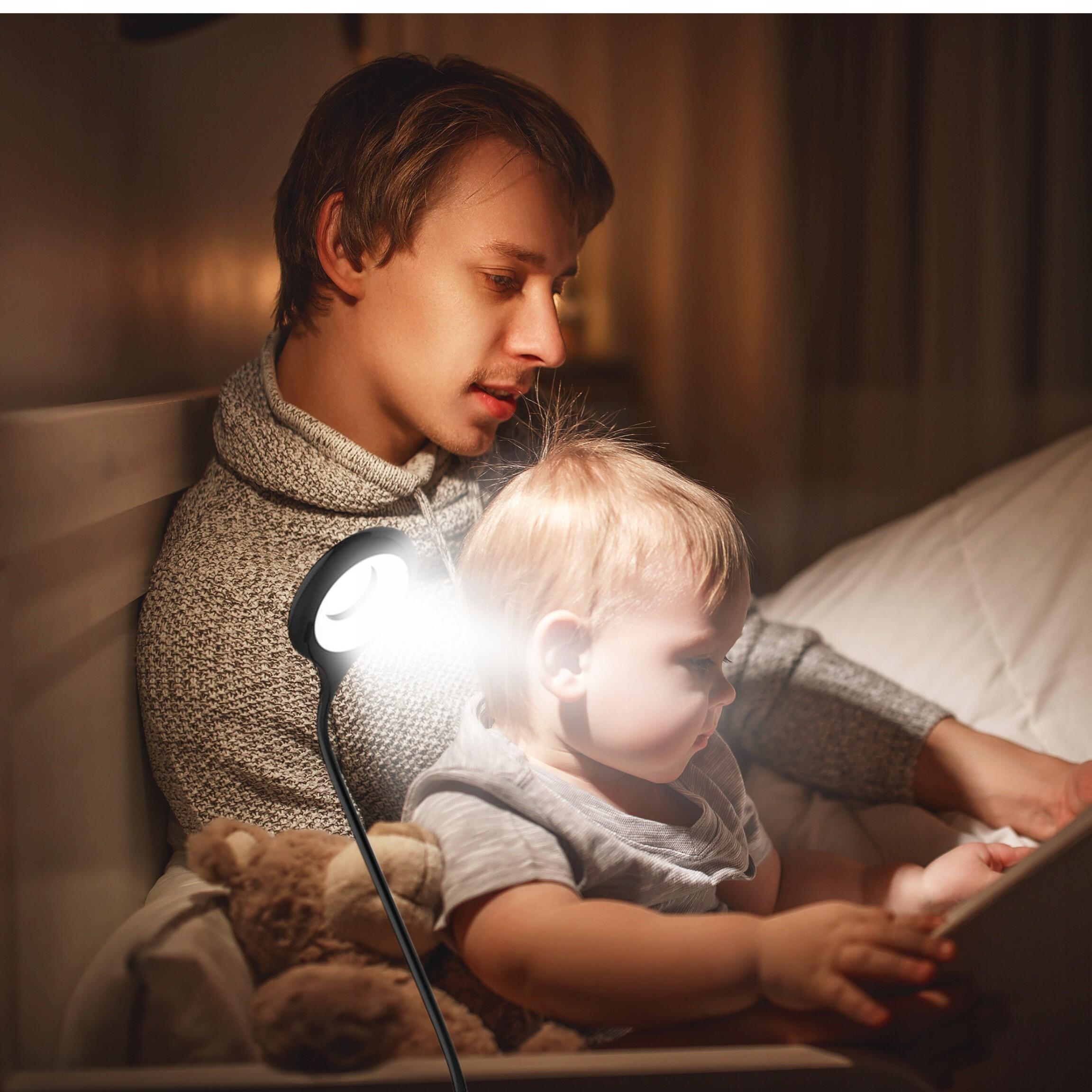 Mini lampka Wozinsky bezprzewodowa lampka led do czytania z klipsem biała 6/7