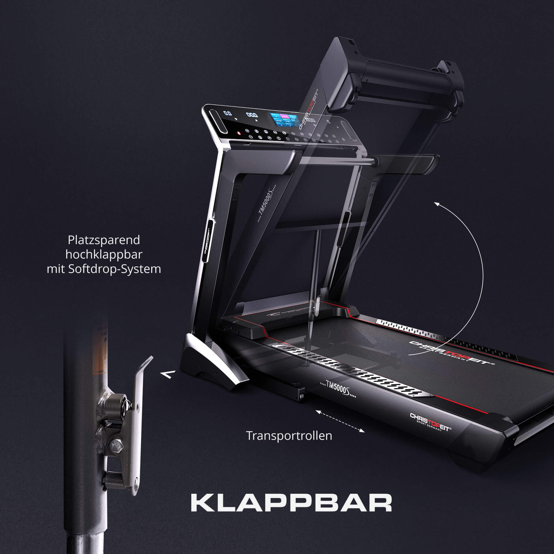 Tapis de course pliable - 22 km/h - 150kg - 35 programmes - écran TFT - TM 5000S 3/7