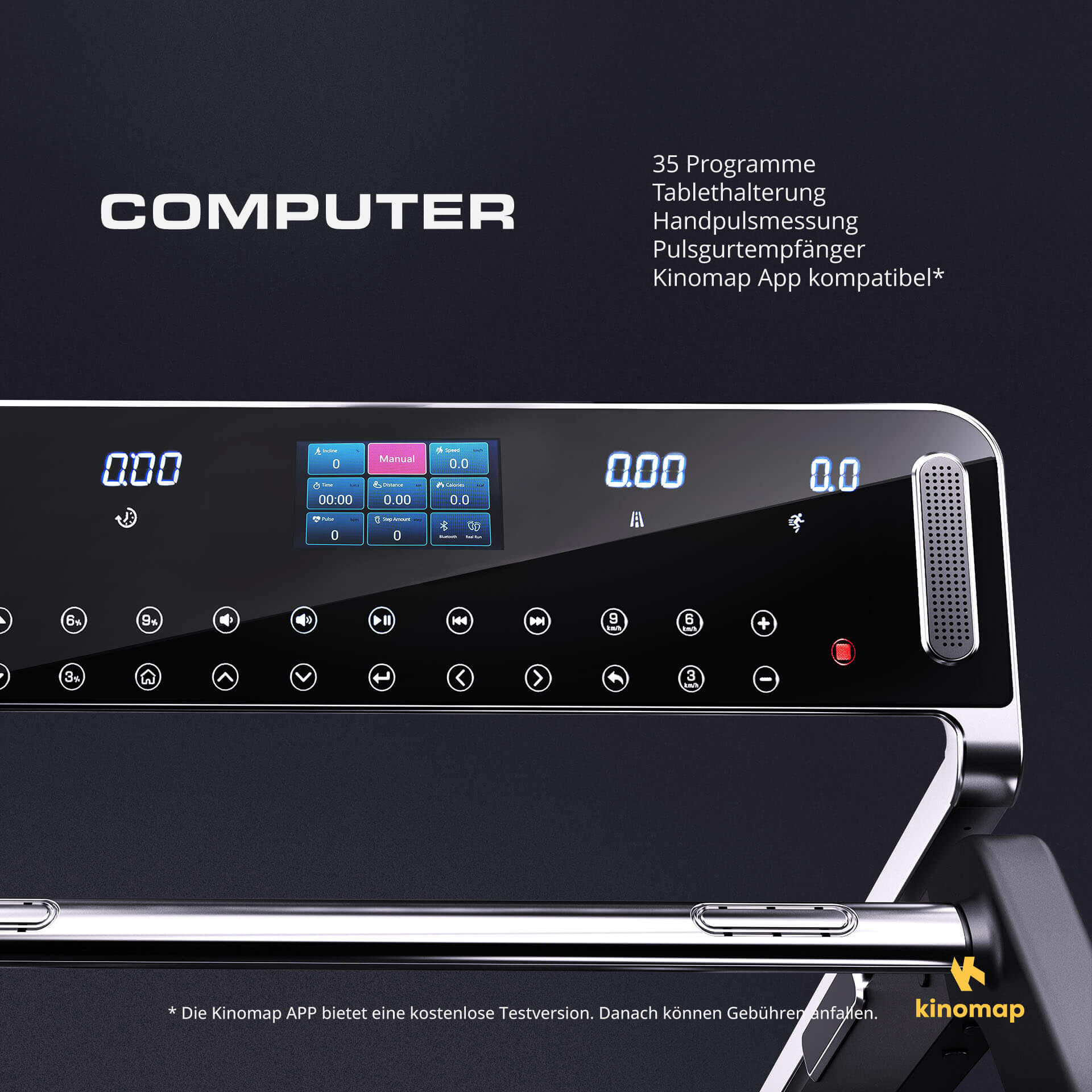 Tapis de course pliable - 22 km/h - 150kg - 35 programmes - écran TFT - TM 5000S 5/7