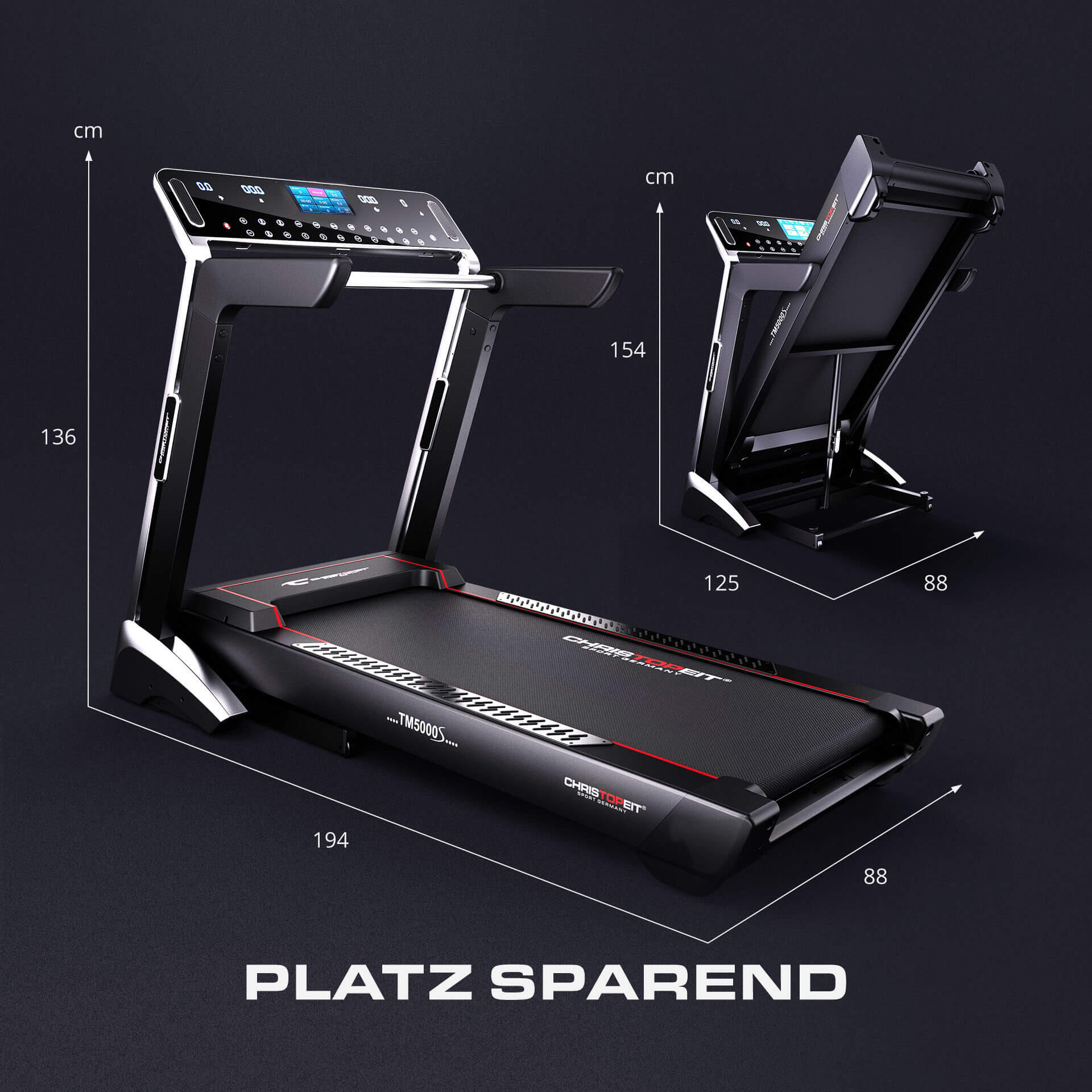 Tapis de course pliable - 22 km/h - 150kg - 35 programmes - écran TFT - TM 5000S 6/7