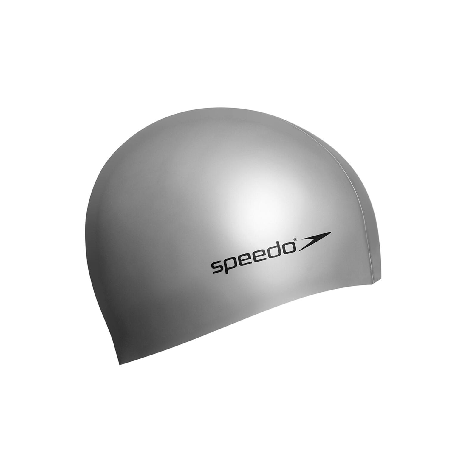 SPEEDO Badekappe FLAT Silikon Grau 2/4