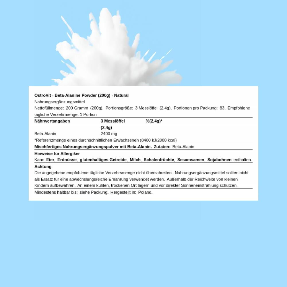 OstroVit Beta-Alanine 200g Unflavoured 3/3