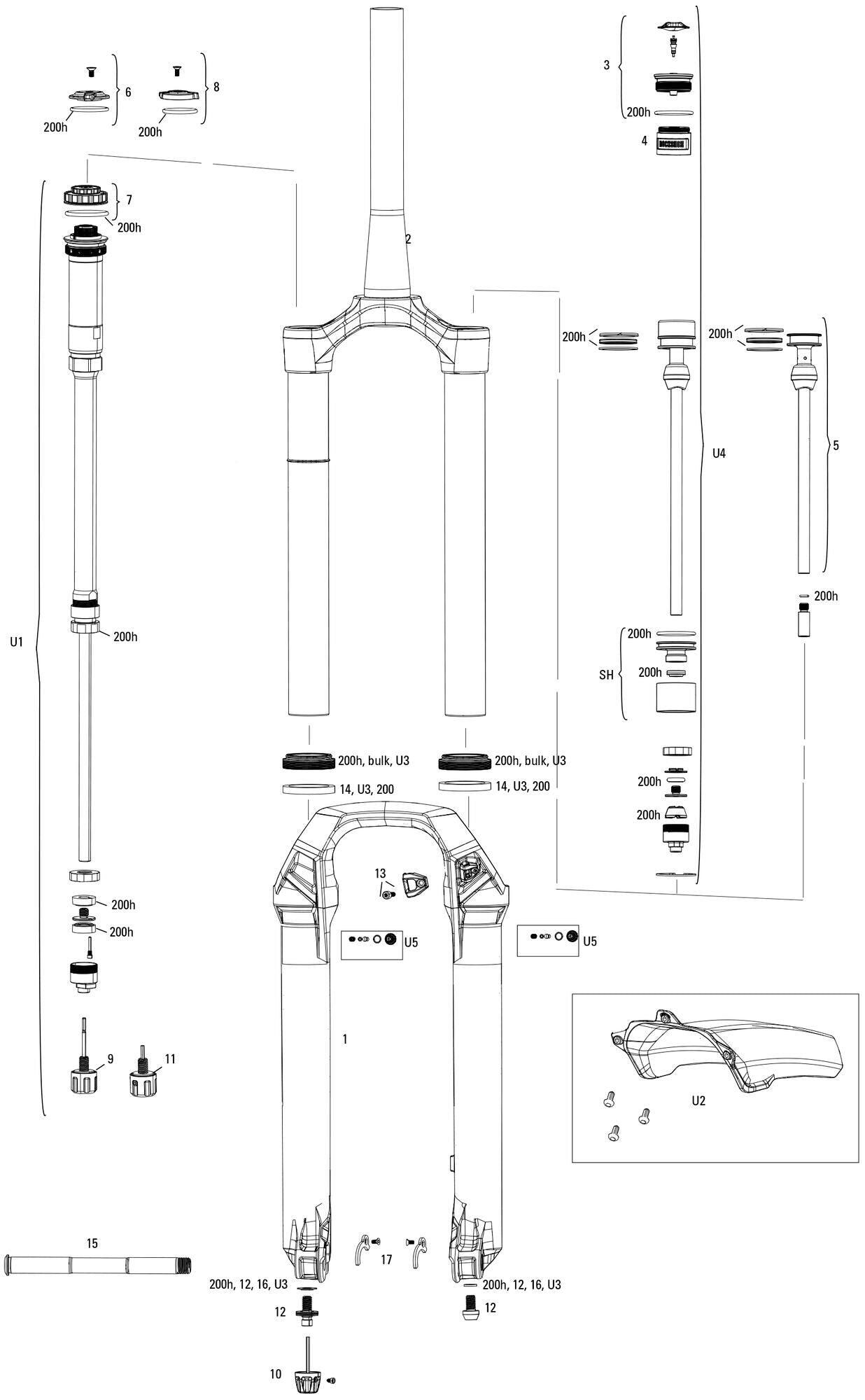 ROCKSHOX RockShox Lyrik Ultimate RC2 27,5" Boost – 160 mm, rosso.