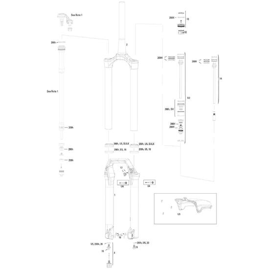 ROCKSHOX ZEB Ultimate RC2 amortyzowana widelica 27,5+/29" 190 mm czerwona