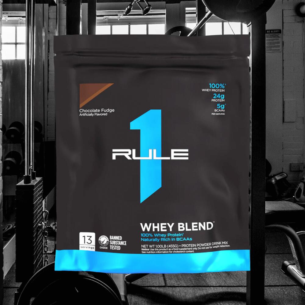 Rule1 R1 Whey Protein (1lb) Chocolate Fudge - Proteine 2/4