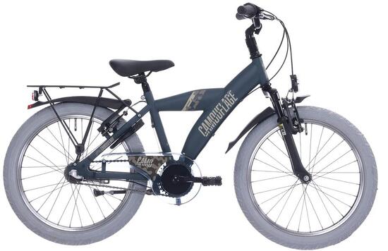 Bikefun Kinderfiets 20" Camouflage met Shimano Nexus 3 – mat donkergroen.