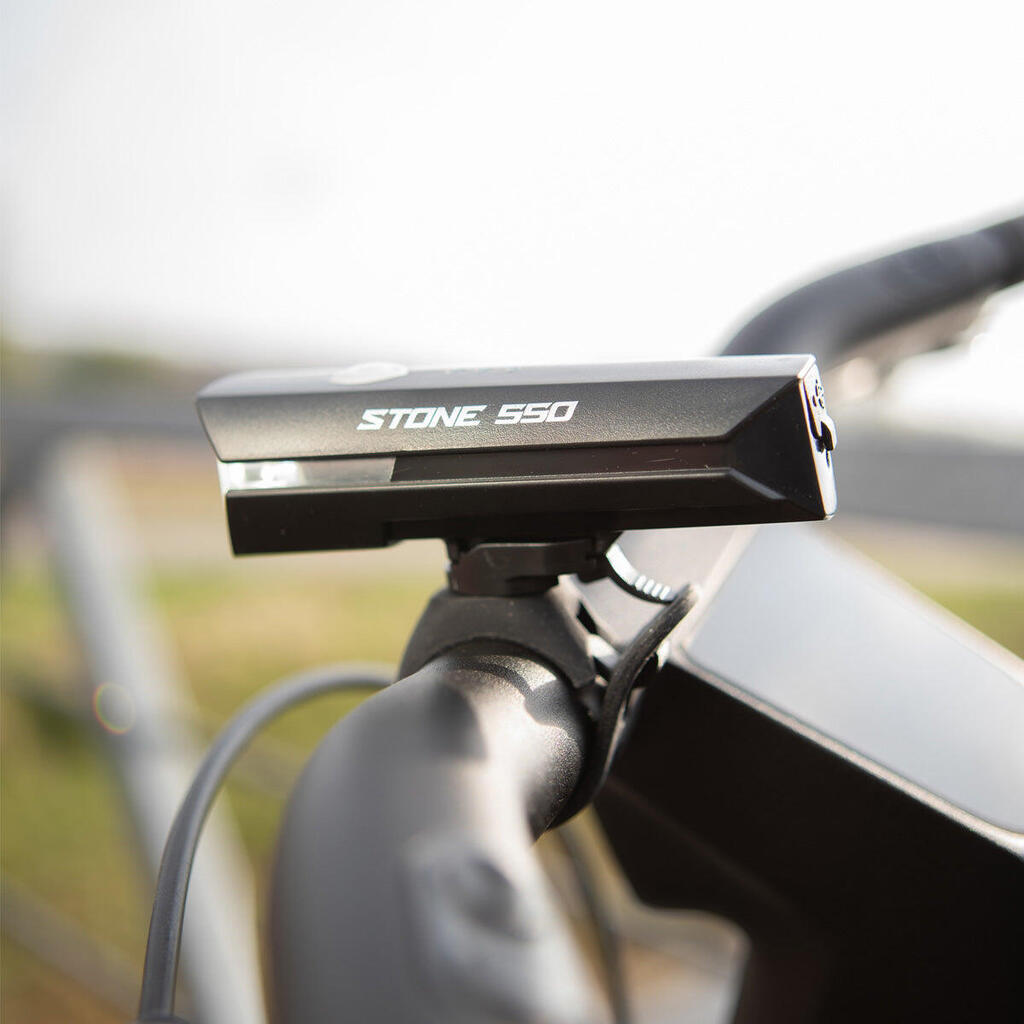 Lynx Stone 550 USB Bike Front Light — 550 lm, 5 Modes, USB-C.