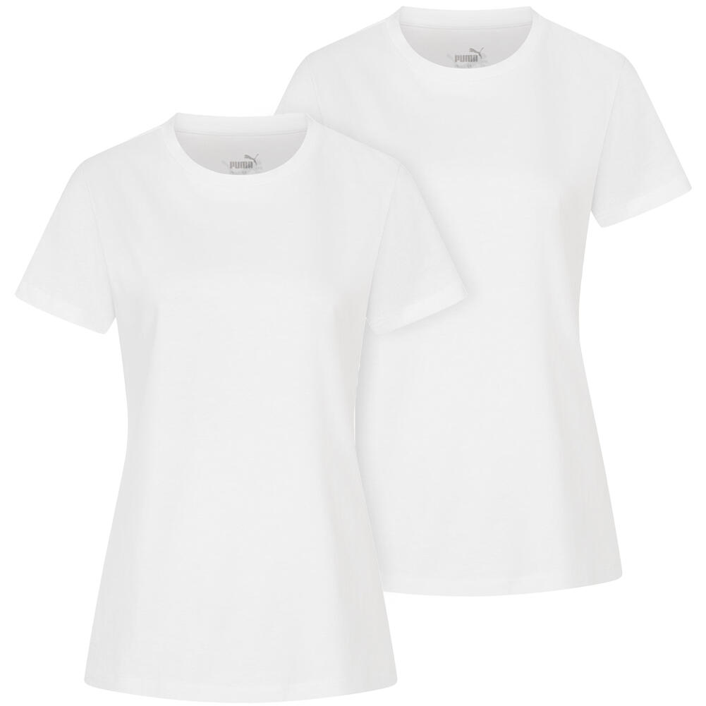 Puma - Puma Lot De 2 T-shirts Femme Basic Blanc M - Maillot Manches Courtes - Blanc - Decathlon