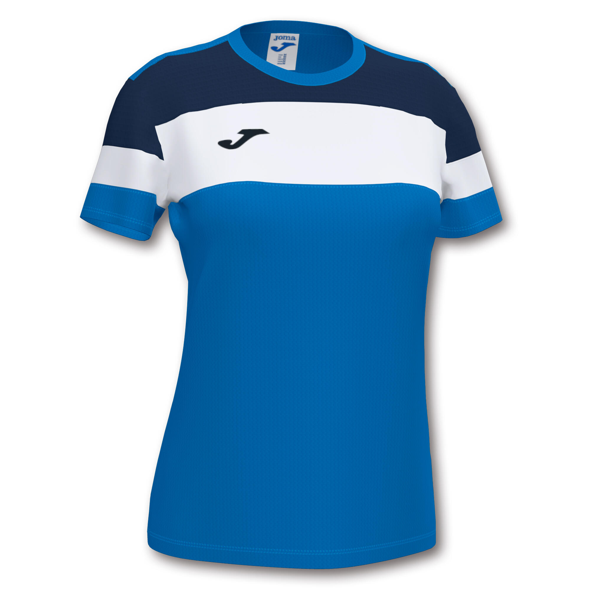 Joma - Maillot Manches Courtes Football Femme Joma Crew Iv Bleu Roi - T-shirt Manches Courtes - Blanc|bleu - 42 M/l - Decathlon