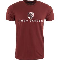 T-shirt homme Jimmy Sanders Bordeaux M — Slim fit, 100% coton
