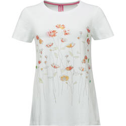 T‑shirt femme LOAP Abonie 95% coton 5% élasthanne, imprimé coquelicot, S, blanc