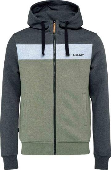 Felpa con cappuccio LOAP Eddie uomo con zip L grigio