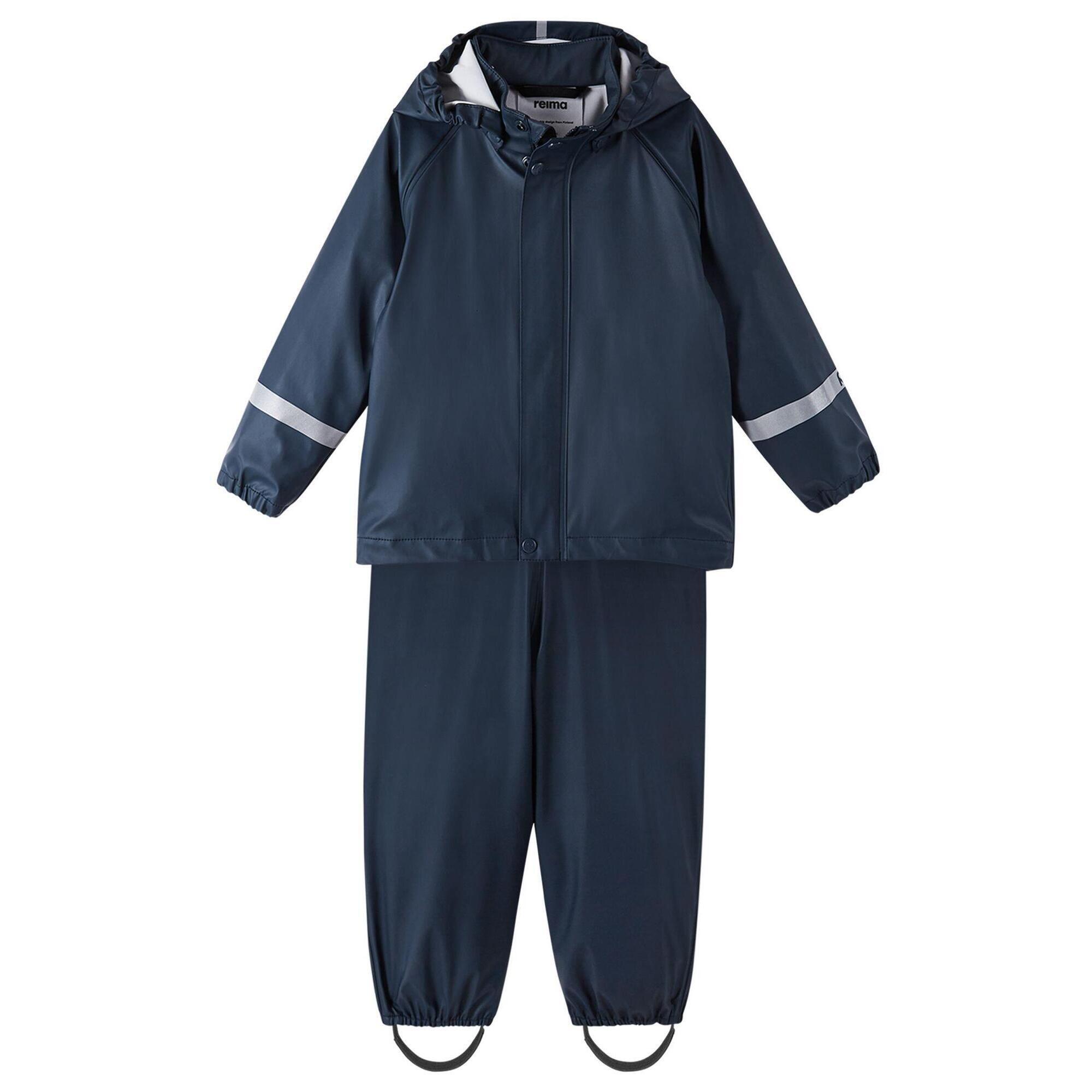 Reima - Set De Pluie 2 Pièces Tihku - Bretelles Élastiques Amovibles - Combinaison - Bleu - 86 - Decathlon