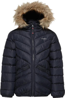 Warme kinderwinterjas loap contrfa donkerblauw 134-140