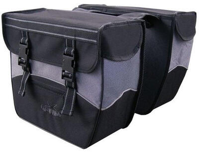 Greenlands tas dubbel zwart-wit. afmeting 35x31x14cm. totaal inhoud 34l