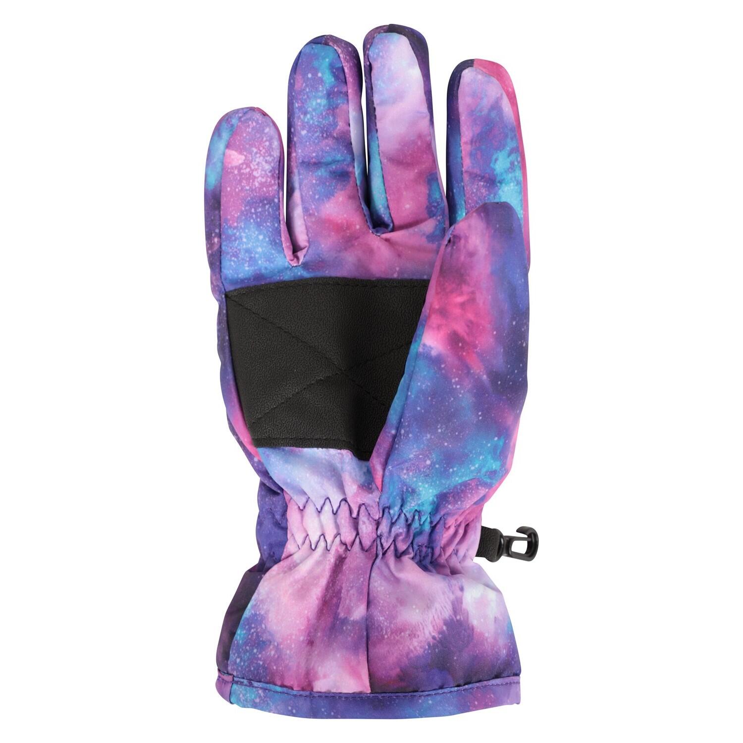 Bambini Stampato Guanti Da Sci Mountain Warehouse Viola Scuro 2/4