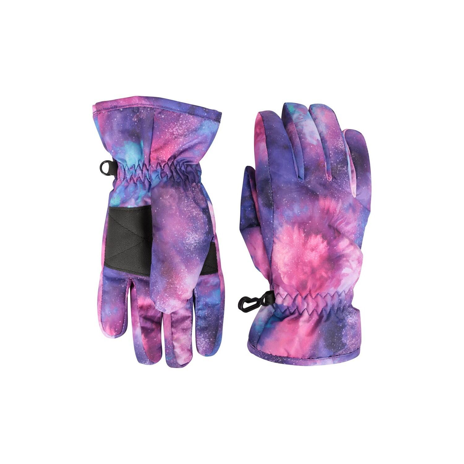 Bambini Stampato Guanti Da Sci Mountain Warehouse Viola Scuro 4/4