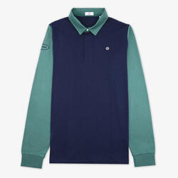 Polo manches longues en coton navy Livio