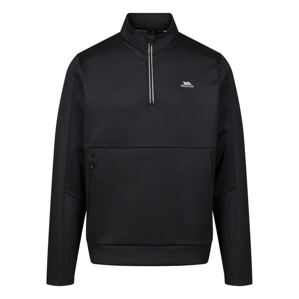 Mens Jay Quarter Zip LongSleeved Top (Black)