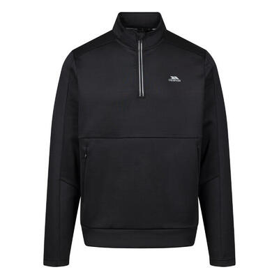 Heren jay quarter zip top met lange mouwen (zwart)
