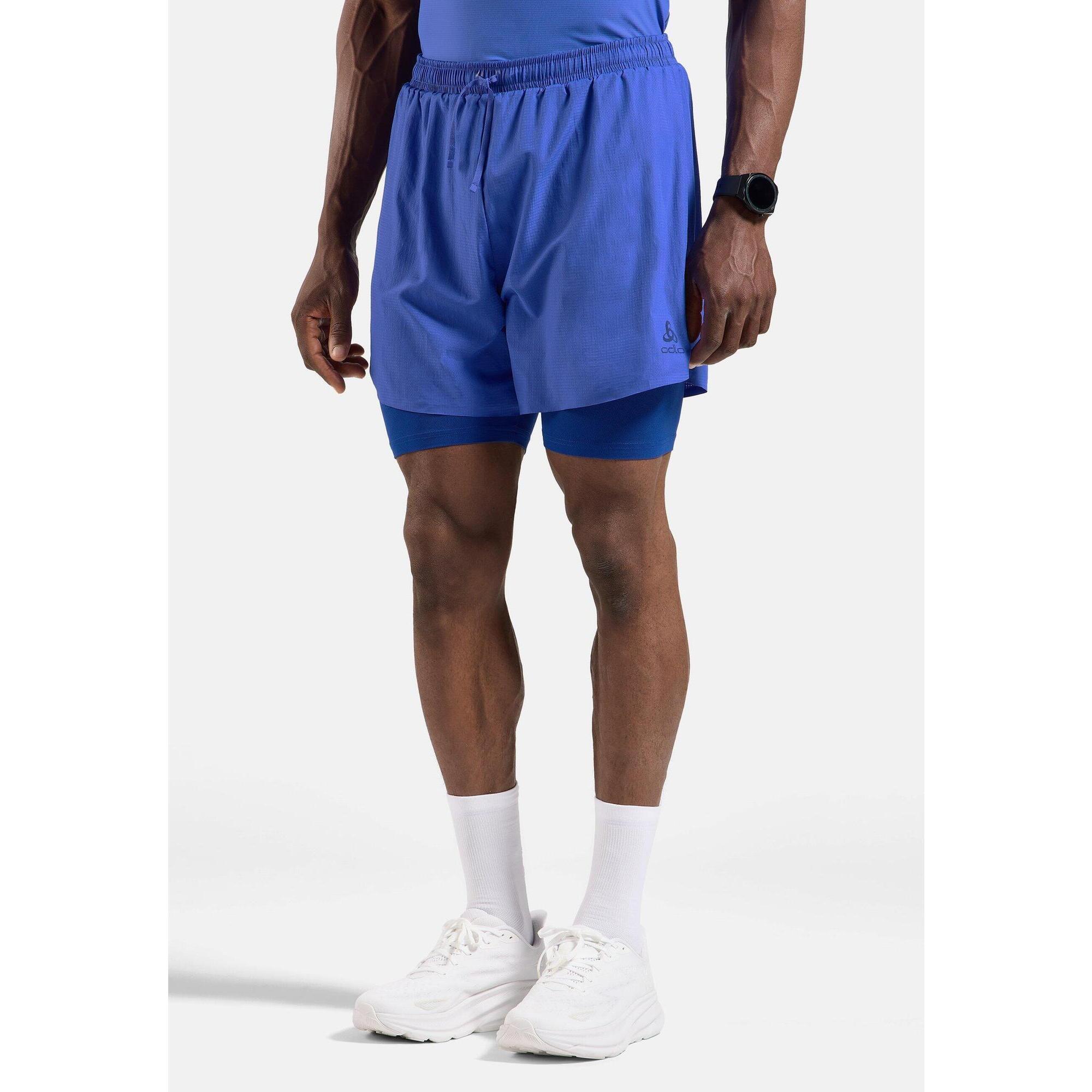 Odlo - Short De Running 2 en 1 5 inch zeroweight 2.0 Odlo - Short - Bleu - Decathlon