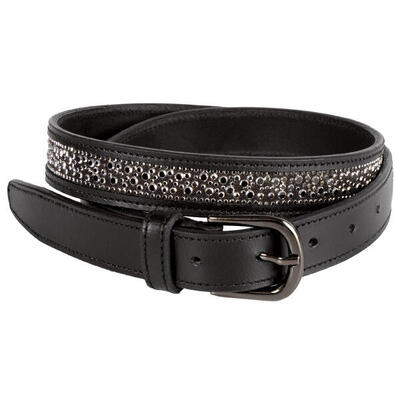 Lederen riem harry's horse crystal drops