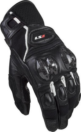 LS2 Spark II heren korte leren handschoenen zwart/wit EU 7 (S)