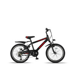 Altec Dakota 20 pouces VTT enfant Noir/Rouge — 7 vitesses, V-Brake