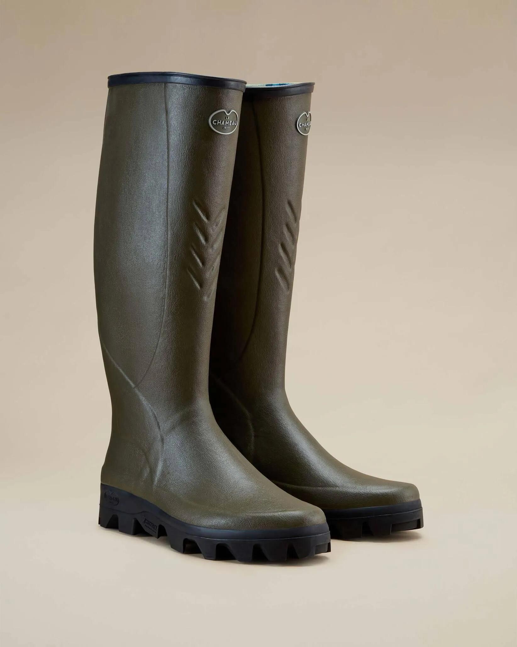 Bottes Cérès Le Chameau Doublées de Jersey Vert Chameau - 40 2/6