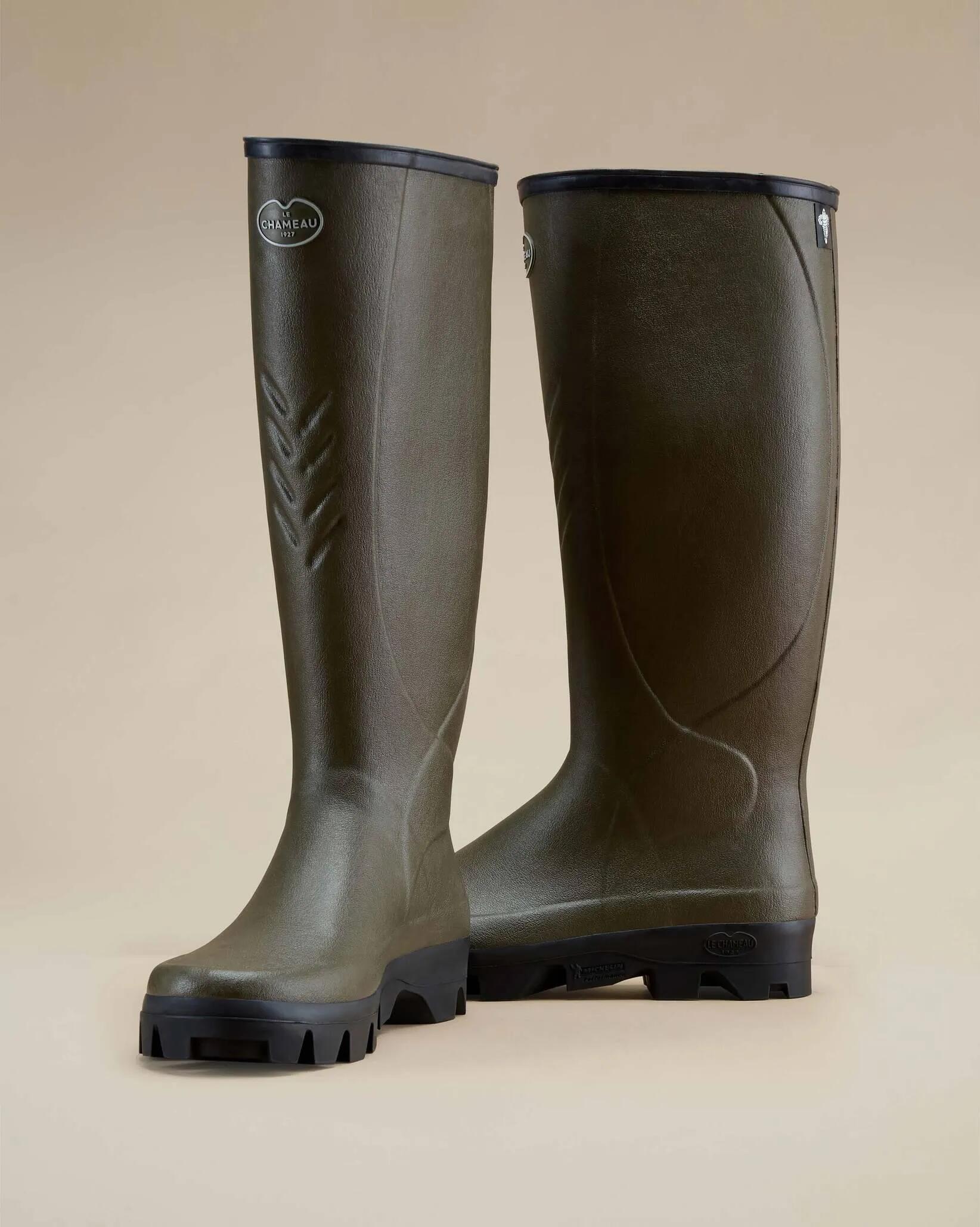 Bottes Cérès Le Chameau Doublées de Jersey Vert Chameau - 40 5/6