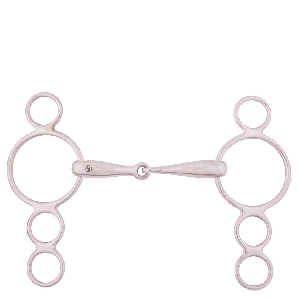 Stainless steel 4 ring bit for adjustable horse BR Equitation