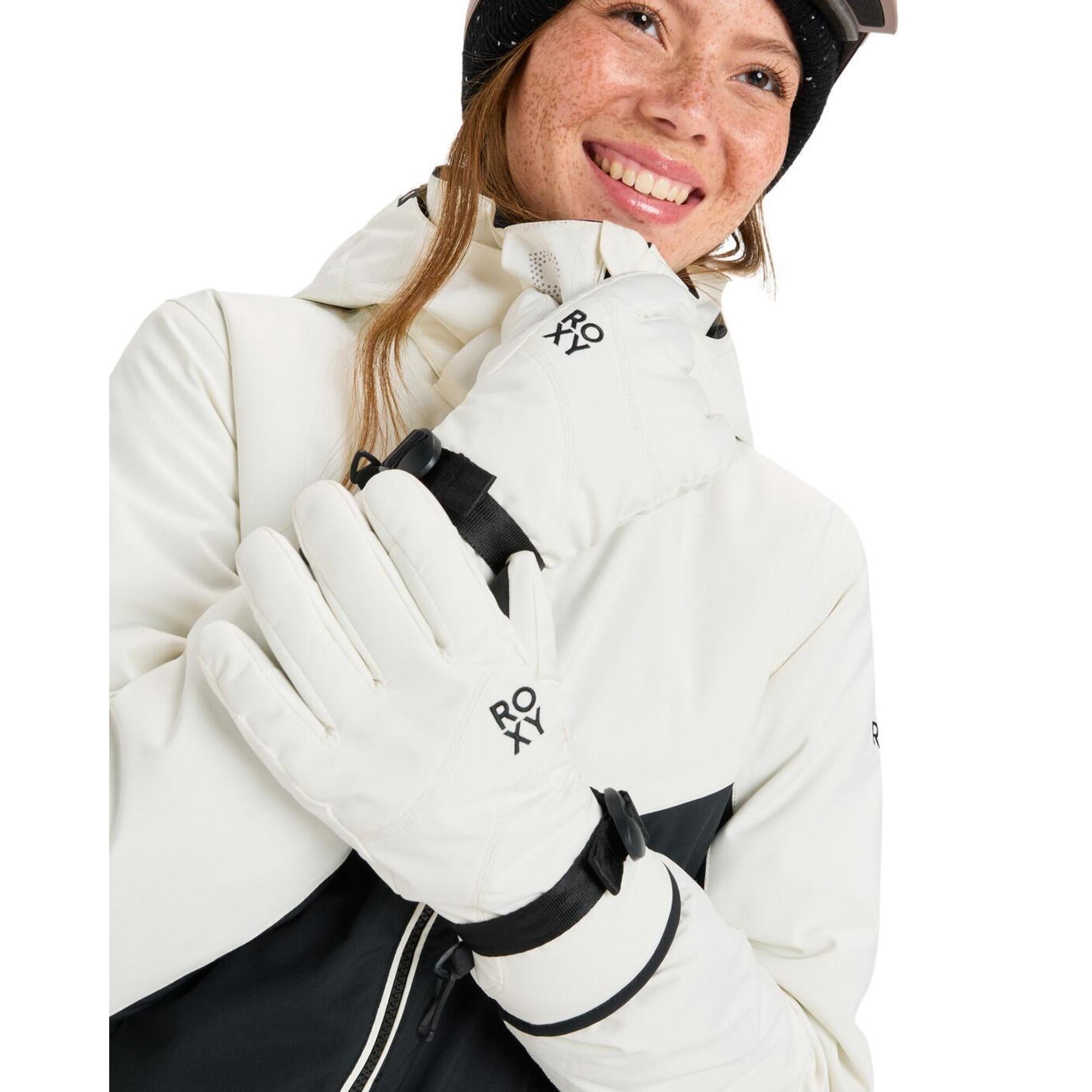 Roxy - Gants Techniques Ski/snowboard Blanc Femme - Elastique Stop Ski - Blanc - 21 Cm - Decathlon