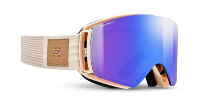 Masque de ski et de snowboard enfant et adulte - Beige / Marron LAUNCHER REACTIV