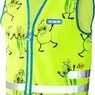 Wowow Kids Reflective Vest 'Comic Veggie' — Size S, Green.