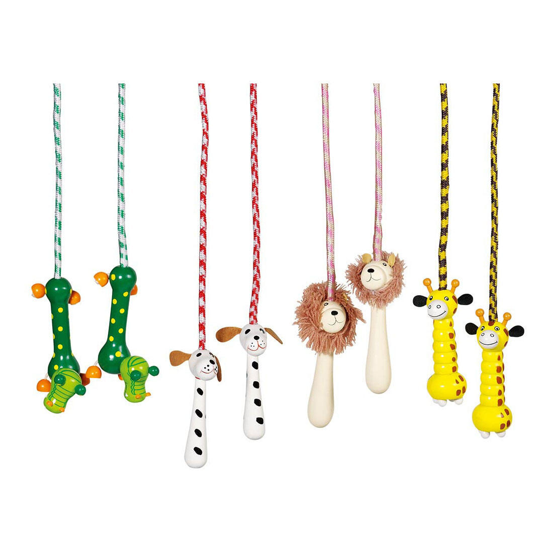 Corde à Sauter Arc-en-ciel Fiorky 5 M – Poignées Bois, Longueur Réglable – Pour Enfants, Adultes, Jeux Multi-joueurs