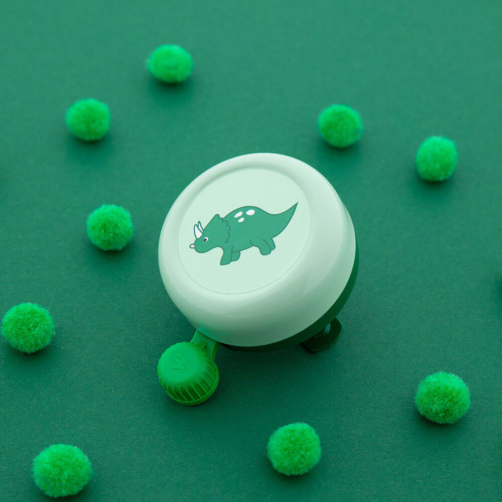 Campanello bici bambini Qibbel Widek Explorer Spiky Dino verde. 2/2