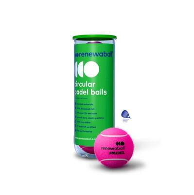 Renewaball 3 pink padel balls