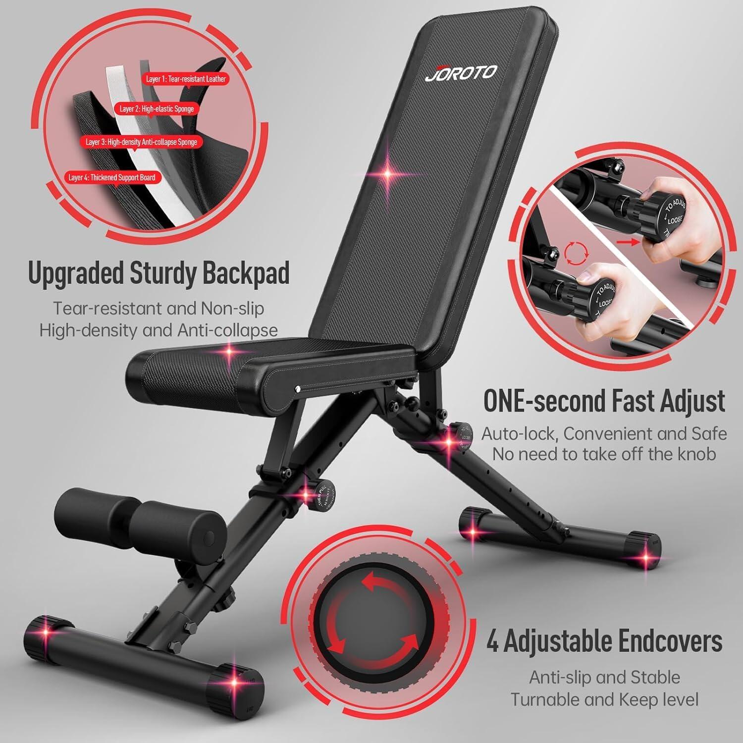 JOROTO MD35 Banc de musculation réglable  318KG Capacité de Poids 4/7