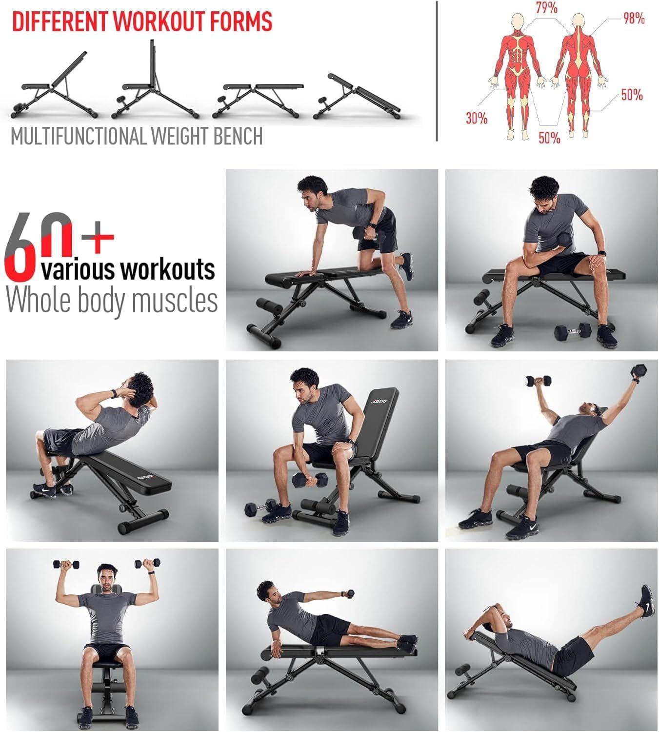 JOROTO MD35 Banc de musculation réglable  318KG Capacité de Poids 6/7