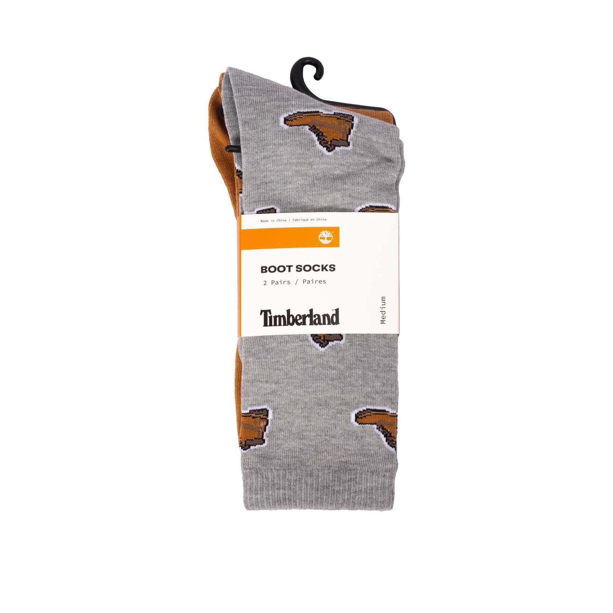 Timberland - Calzini Unisex 2-packlogo - Chaussettes - Gris|marron - 42 M/l - Decathlon