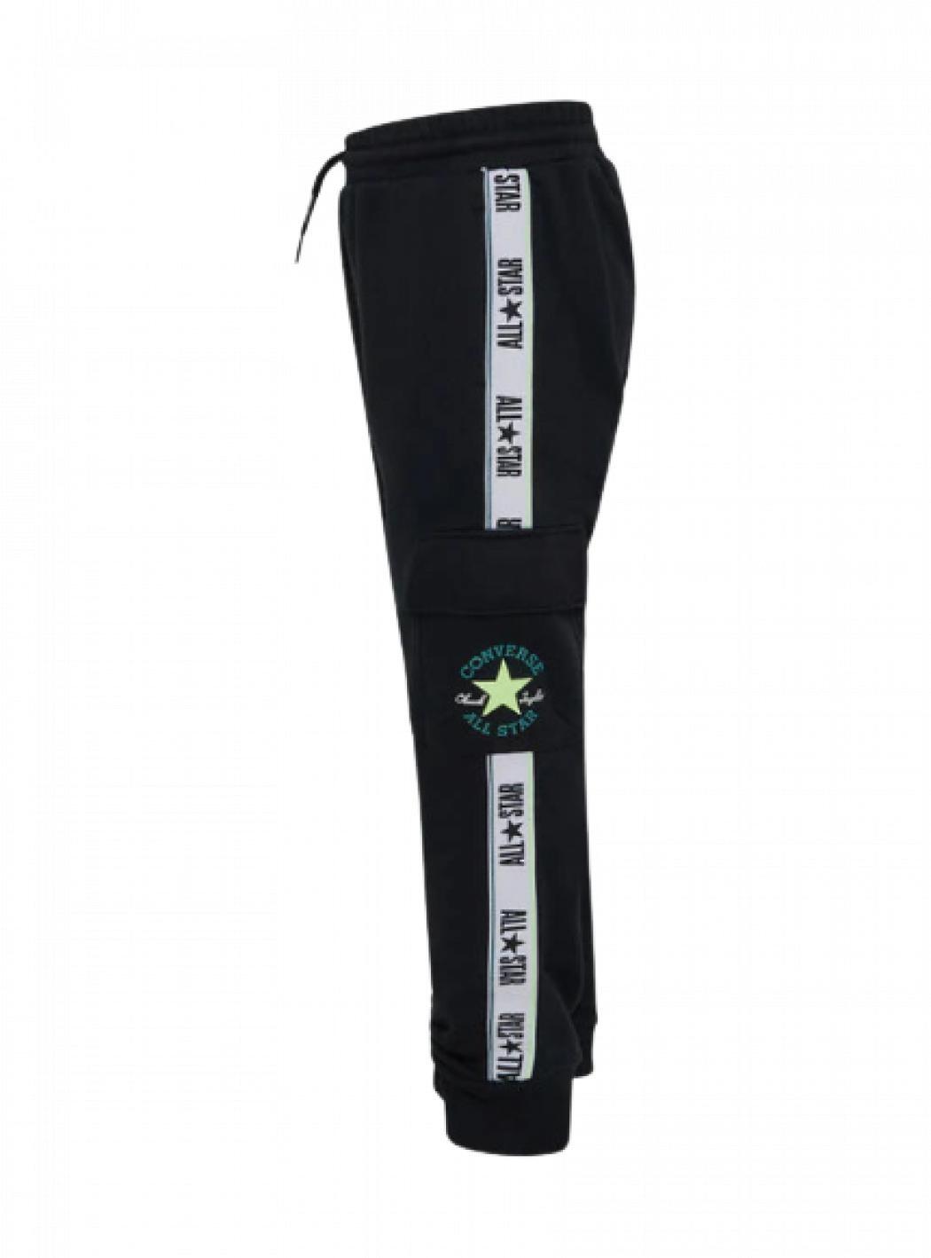 Converse Pantaloni Bambino Core Cargo in Misto Cotone, Nero - 15 anni 3/3
