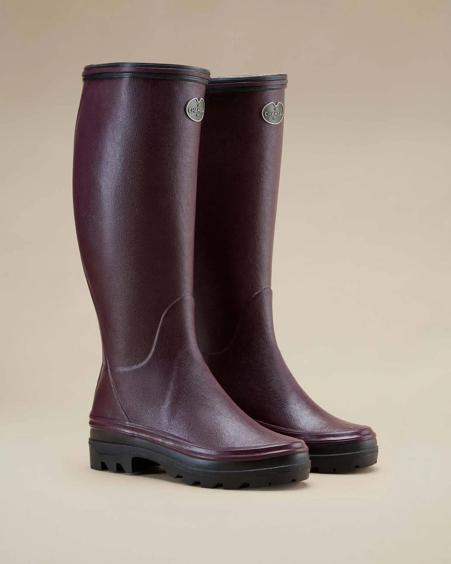 Bottes Giverny Femme Le Chameau Doublées Jersey Cherry - 43 3/6