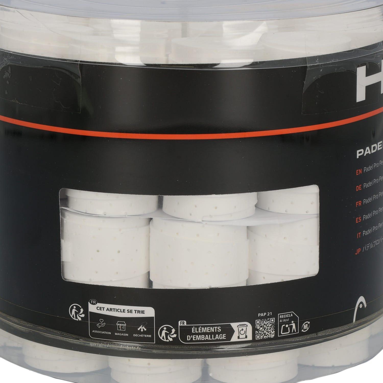 Cubo 60 Uds. Overgrips Head Padel Pro Perforated Branco 3/3