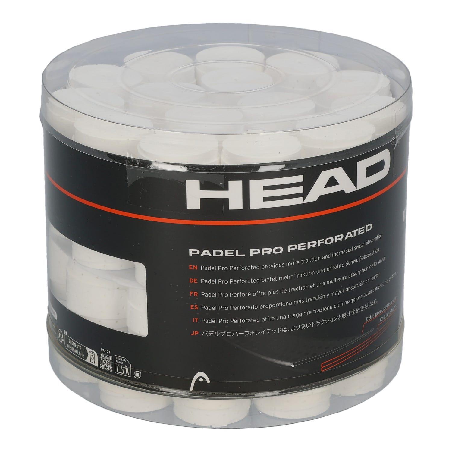 Cubo 60 Uds. Overgrips Head Padel Pro Perforated Branco 2/3